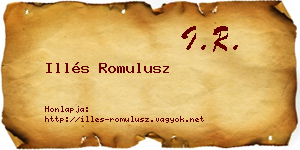 Illés Romulusz névjegykártya